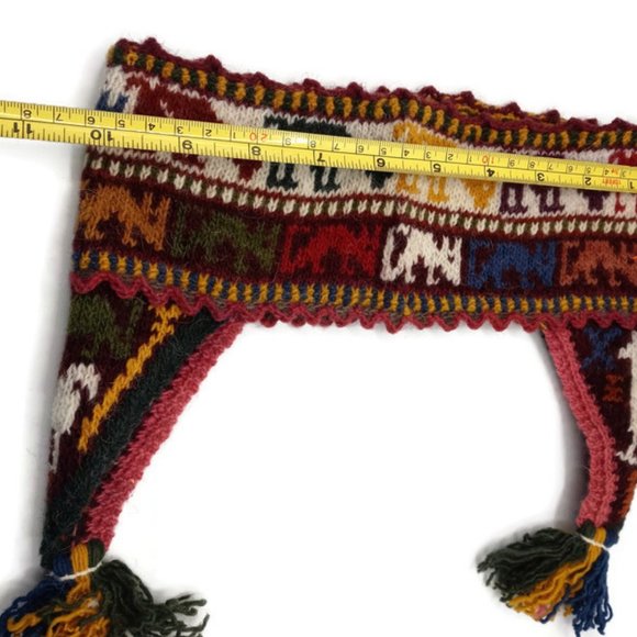 Handmade Headband Woven in Multicolored Wool Andean Mountains Cusco